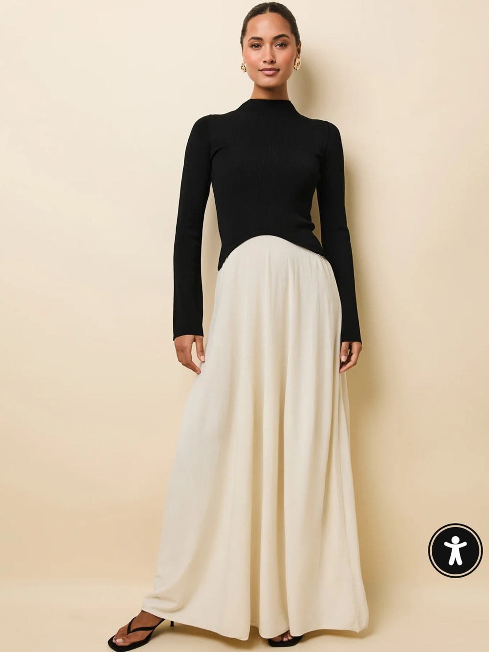 Solid and Striped Soglio Dress ecru/noir size M